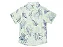 CAMISA MENINO FLORAL DE LINHO FUNDO COR AREIA COM FOLHAGEM AZUL - TAMANHO 2 À 8 - Imagem 3