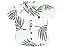 CAMISA MENINO FLORAL DE MALHA COR BRANCA  COM FOLHAS DIVERSAS - TAMANHO 2 À 8 - Imagem 3