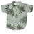 CAMISA MENINO FLORAL DE MALHA COR CINZA FUNDO COM FOLHAS DIVERSAS - TAMANHO 2 À 8 - Imagem 1