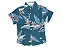 CAMISA MENINO DE LINHO FUNDO VERDE AGUA COM FOLHAGEM - TAMANHO 2 À 8 - Imagem 3