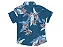 CAMISA MENINO DE LINHO FUNDO VERDE AGUA COM FOLHAGEM - TAMANHO 2 À 8 - Imagem 4