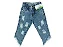 CALÇA JEANS MENINA DESTROYED COM PEROLA - TAMANHO 2 À 8 - Imagem 2