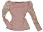 BLUSA MENINA MANGA BUFANTE ROSA CLARO E PINK - TAMANHO 2 À 8 - Imagem 1