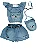 CONJUNTO MENINA JEANS LINDINHA BLUSINHA OMBRO DE CIGANINHA ACOMPANHA BOLSINHA - TAMANHO 3 À 8 - Imagem 1