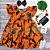 VESTIDO NANAI ESTAMPADO LARANJA NEON MANGA PRINCESA DETALHE MANGA TAMANHO 1 AO 8 - Imagem 2