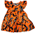 VESTIDO NANAI ESTAMPADO LARANJA NEON MANGA PRINCESA DETALHE MANGA TAMANHO 1 AO 8 - Imagem 1