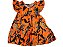 VESTIDO NANAI ESTAMPADO LARANJA NEON MANGA PRINCESA DETALHE MANGA TAMANHO 1 AO 8 - Imagem 4