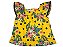 VESTIDO NANAI AMARELO QUEIMADO ESTAMPA FLORAL MANGA COM FITA BARBICACHO  TAMANHO 1 AO 8 - Imagem 3