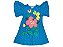 VESTIDO NANAI AZUL NEON FLORAL TAMANHO 1 AO 8 - Imagem 3