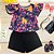 CONJ NANAI CROPPED + SHORTS NEON ROXO TAMANHO 1 AO 8 - Imagem 2