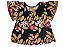 CONJ NANAI CROPPED + SHORTS AMARELO QUEIMADO FLORAL TAMANHO 1 AO 8 - Imagem 3