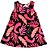 VESTIDO PIPA BY KYLY PRETO FOLHAGEM ROSA  TAM 1 AO 8 - Imagem 3