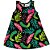 VESTIDO PIPA BY KYLY PRETO FOLHAGEM VERDE COM LAÇO ROSA - Imagem 4