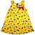 VESTIDO PIPA BY KYLY AMARELO COELHO COM SORVETE COM LAÇO ROSA - Imagem 1