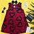 VESTIDO PIPA BY KYLY VINHO CORAÇÃO COM LAÇO PRETO - Imagem 2