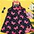 VESTIDO PIPA BY KYLY DE ALCINHA PRETO BORBOLETAS ROSA - Imagem 2