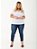 T-shirt Gola V Plus Size Algodão  Branco - Imagem 3