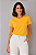 T Shirt Gola Redonda Lisa Amarelo Ouro - Imagem 1