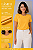 T Shirt Gola Redonda Lisa Amarelo Ouro - Imagem 3