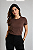 T Shirt Gola Redonda Lisa Café - Imagem 1
