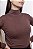 Blusa Cacharrel Manga Cumprida Café Viscolaycra - Imagem 3
