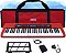 Kit Teclado Musical Digital Kobe KB-300 5/8 61 Teclas Sensíveis ao Toque com Pedal Sustain e Capa Vermelha - Imagem 1