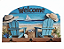 Porta Chaves Welcome Praia em MDF – Efeito 3D – 19,5cm x 12,5 cm - Imagem 1
