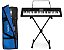 Kit Teclado Musical Casio CTK-3500  5/8 61 Teclas Sensíveis Completo Capa Azul - Imagem 1
