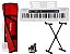Kit Teclado Musical Casio CTS200 5/8 Suporte e Capa Vermelha - Imagem 1
