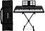 Kit Teclado Casio Profissional CT-X3000 USB 5/8 61 Teclas com Suporte e Capa Preta - Imagem 1