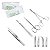 Kit Sutura Simples Aço Inoxidável P/ Estudante Porta Agulha + Pinça Dente Rato + Tesoura + Cabo Bisturi + Fios Sutura + Lamina - Imagem 1