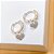 Brinco argola prata 925 coração cravejada de zirconias joias - Imagem 3