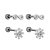 kit Piercing prata 925 piercing para orelha de prata conch - tragus - helix - Flat - Imagem 1