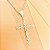 Colar de prata feminina com pingente cruz com micro zirconia - Imagem 5