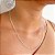 Corrente Elos De Coração Diamantada 45cm Prata 925 feminina cordão chocker - Imagem 3