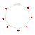 Pulseira Prata 925 Feminina Coração Zirconia Vermelho pura - Imagem 4