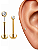 Piercing Labret Australiano 100% Titânio Haste Fina Push zirconia cravada - Imagem 1