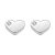 Brinco Coração Liso com Uma Pedra de Zircônia Cravada - Prata 925 - Imagem 1