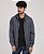 blusão masculino básico em moletom com capuz e bolso cinza mescla escuro - Imagem 1