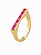 Anel Quadrado Com Cristais Rosa Pink- Banhado Em Ouro18k - Imagem 1
