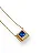 Colar Pedra Quadrada Cora Azul Safira - Folheado A Ouro18k - Imagem 1