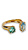 Anel Petra Com Cristais Azul e Verde - Banhado Em Ouro18k - Imagem 1