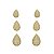 Trio  De Brincos Gotas Cravejadas- Banhado no Ouro18k - Imagem 1