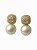 Brinco Pérola Bold Cravejada- Banhado Em Ouro18k - Imagem 1