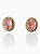 Brinco Oval Rosa Claro Cravejado Stella- Banhado Em Ouro18k - Imagem 1