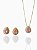 Conjunto Gota Rosa Claro Isotta- Banhando Em Ouro18k - Imagem 1