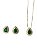 Conjunto  Gota Isotta Verde Esmeralda- Banhando Em Ouro18k - Imagem 1