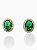 Brinco Oval Verde Esmeralda Cravejado Stella- Banhado Em Ouro18k - Imagem 1