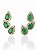 Brinco Ear Cuff Verde Esmeralda Cravejado Caterina - Banhado Em Ouro18k - Imagem 1
