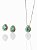 Conjunto Gota Isotta Verde Turmalina- Banhando Em Ródio Branco - Imagem 1